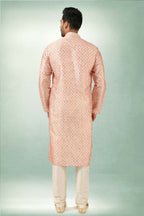 Raivat Ethnic Art Silk Printed Work Kurta Pajama In Pink Colour