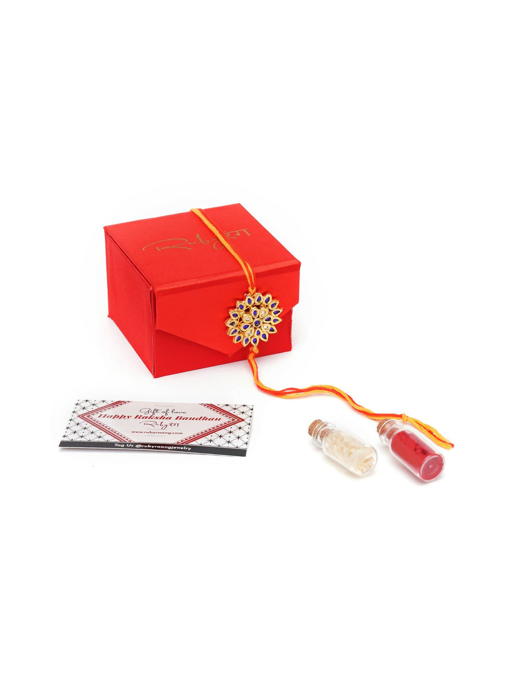 Designer kundan Rakhi - Ruby Raang - Distacart