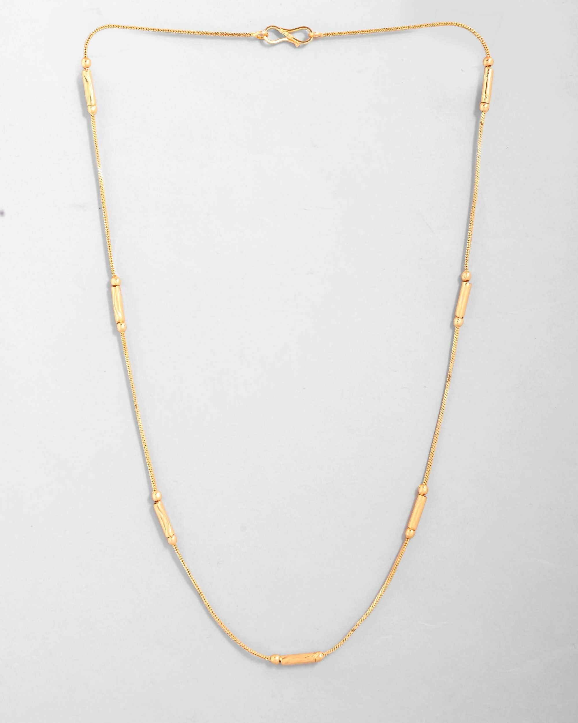 VOJ Gold-Polished Designer Chain With Gold Pipe