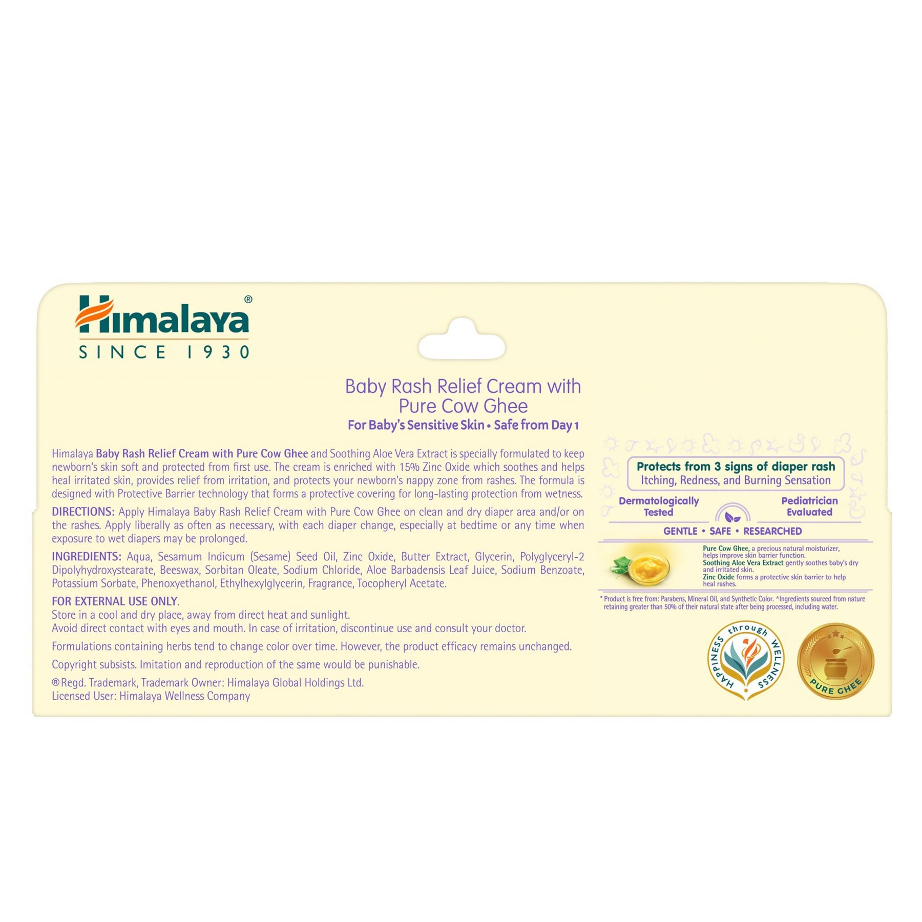 Himalaya Herbals Baby Rash Relief Cream with Pure Cow Ghee - Distacart