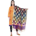 A R Silk Women's Zari Embroidery With Rainbow Colour Vanarsi Silk Rainbow Multi Dupattas and Chunnis