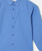 Manet Boys Full Sleeves Solid Shirt - Light Blue