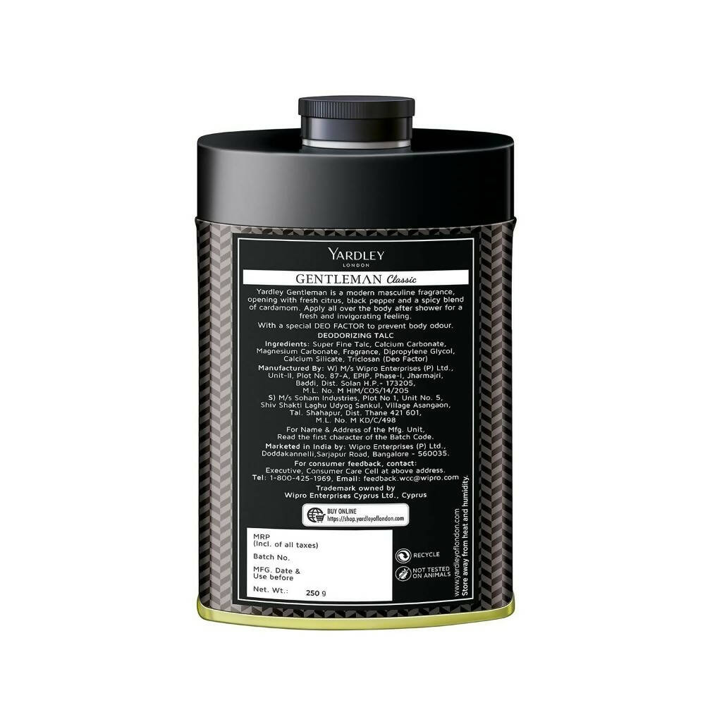 Yardley London Gentleman Classic Talcum Powder For Men - Distacart