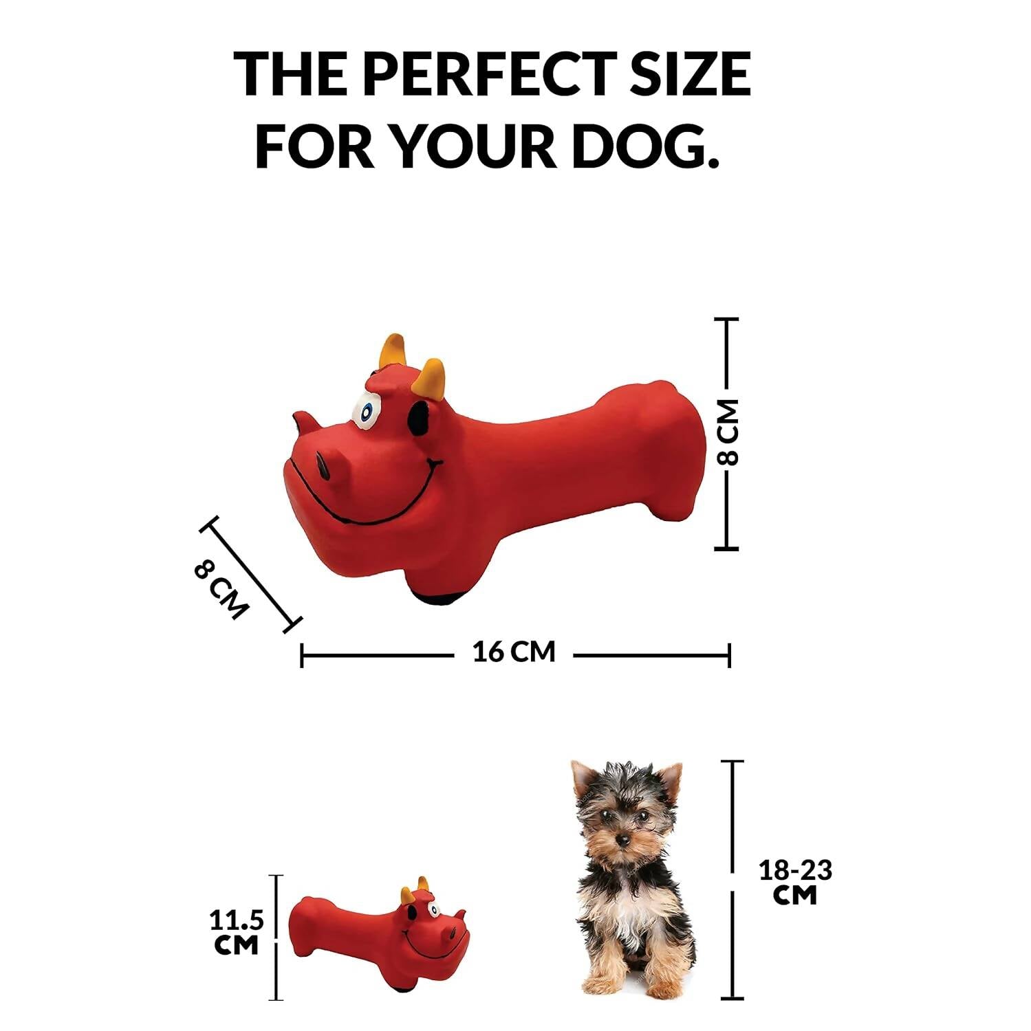 Goofy Tails Latex Dog Toys - Bull (Red)