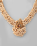 VOJ South Indian Traditional Peacock Shaped Copper Jewellery Set