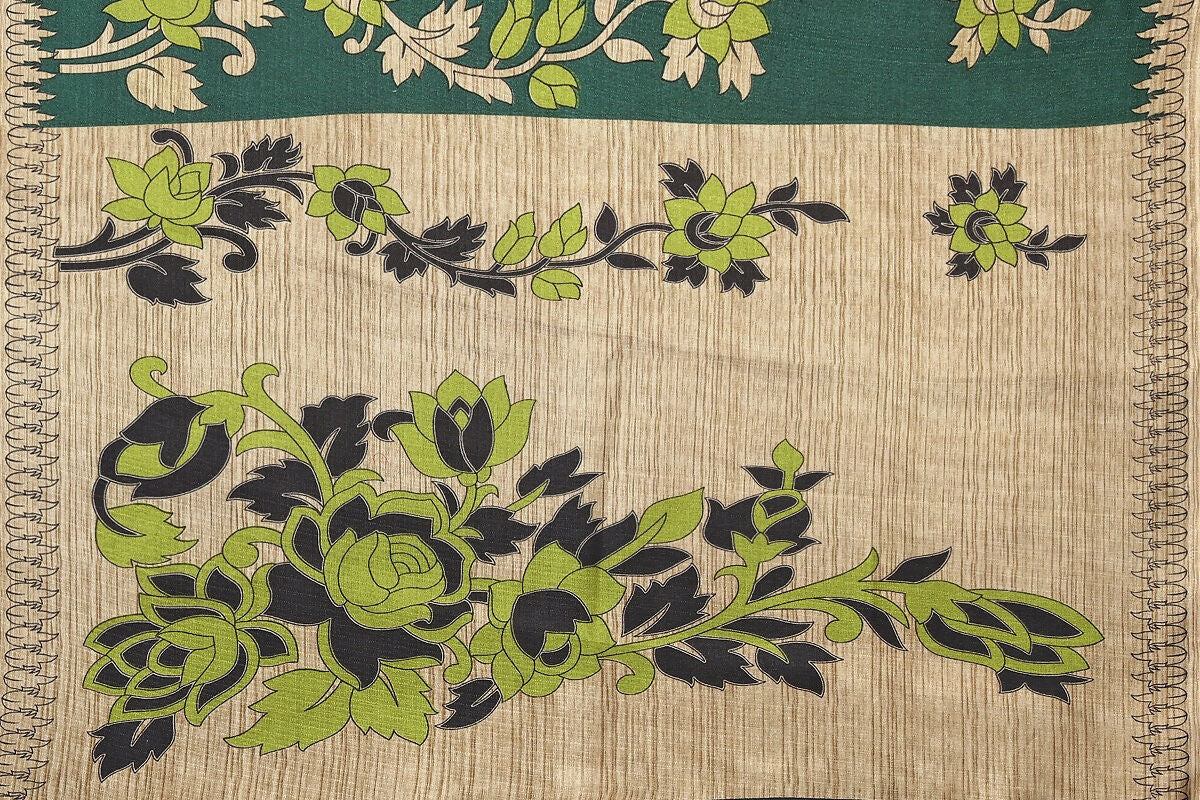 Vamika Green Printed Art Silk Saree