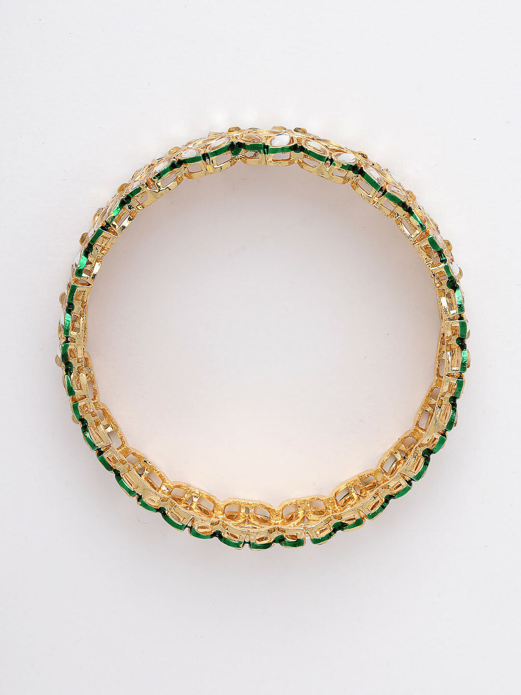 NVR Women Set of 2 Gold Plated Kundan Studded Bangles - Distacart