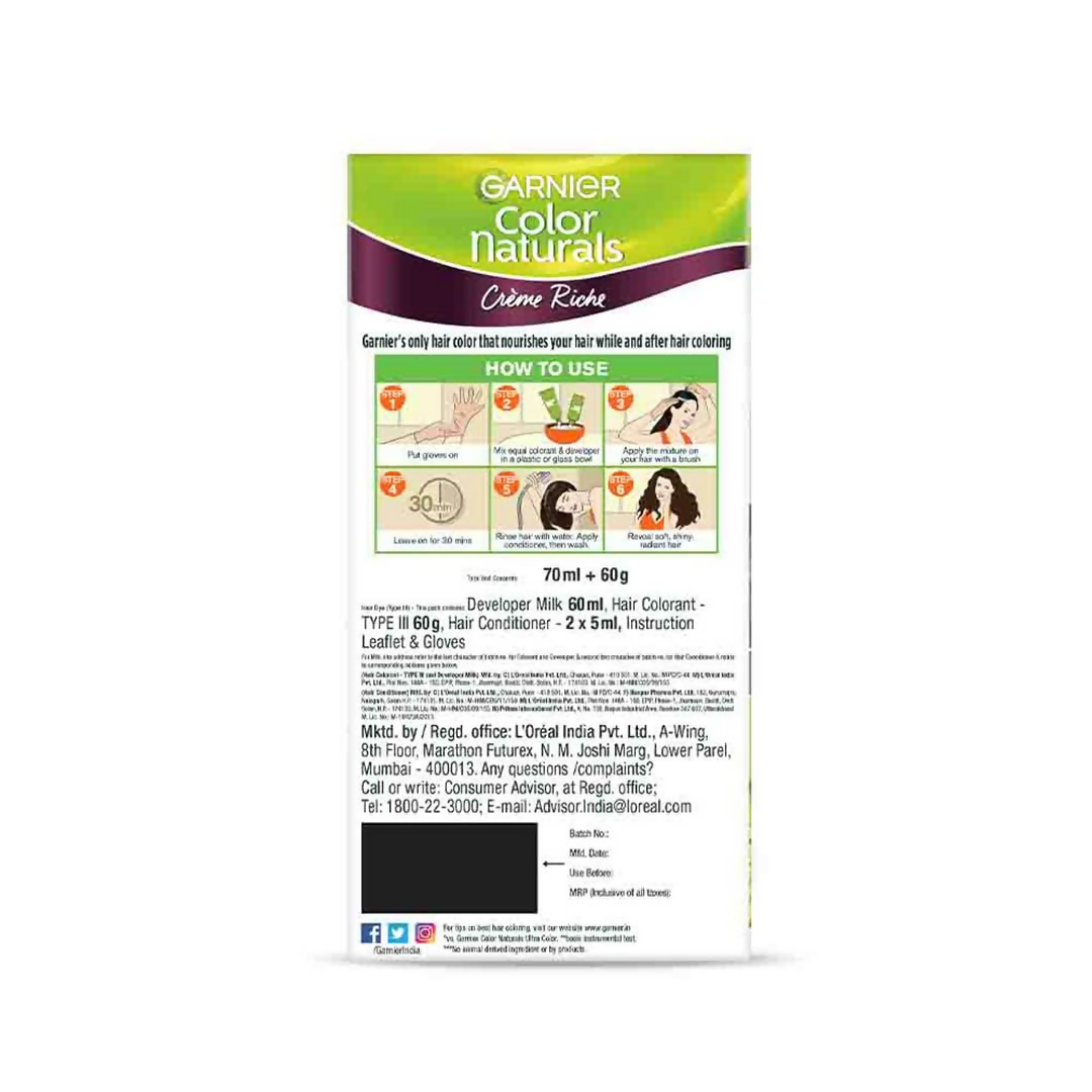 Garnier Color Naturals Creme Riche Hair Color - Shade 4.20 Wine Burgundy - Distacart