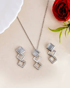 VOJ Stainless Steel Silver Silver Jewellery Set (Pack of 2)