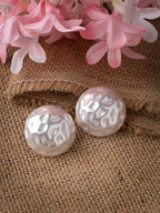 NVR Women's White Color Moon Stud Earrings - Distacart