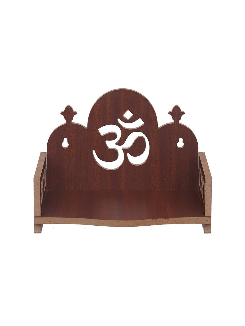 eCraftIndia Brown Om Symbol Decorative Wooden Pooja Temple