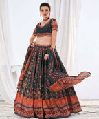 Wedding Designer Black Chinon Lehengha Choli - Anbazaar - Distacart