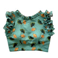 Vamika Pista Green Georgette Frill Blouse - Distacart