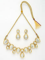 NVR Women's Gold Kundan-Studded Handcrafted Jewellery Set