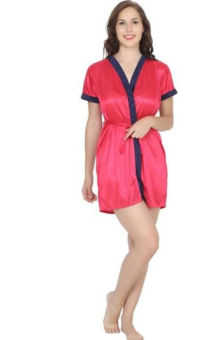 Ruhani HLSC Poly Satin Pink Short Nighty Fits Bust (Ruhani-NT-02-FS)