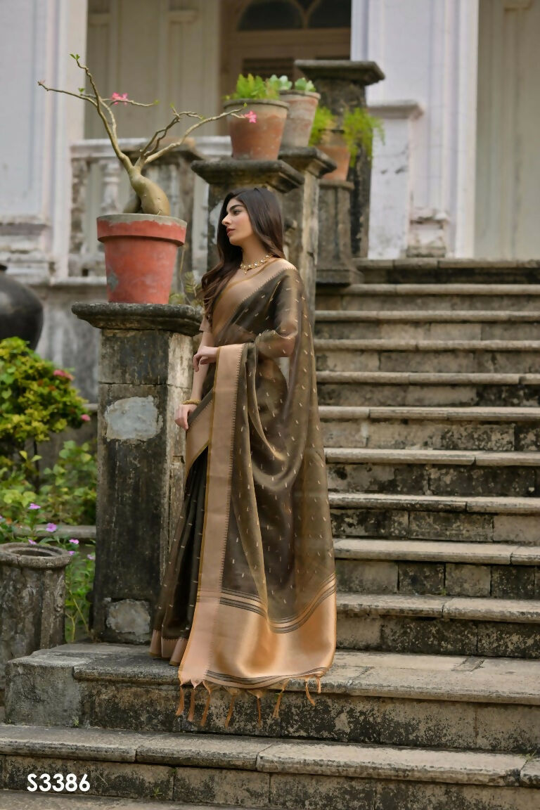 Coffee Kalyani Silk Woven Design Saree - Priyalaxmi