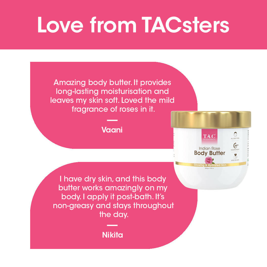 TAC - The Ayurveda Co. Indian Rose Body Butter With Rose Oil & Shea Butter