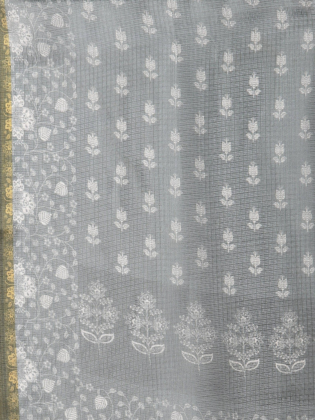 Myshka Women Grey Cotton Blend Printed Sleeveless Round Neck Kurta With Sharara & Dupatta Set