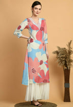 Joban Fashion Print Maslin Kurta Set