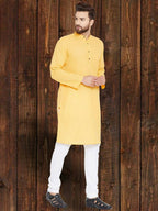 Even Apparels Pure Cotton Yellow Kurta - Yellow