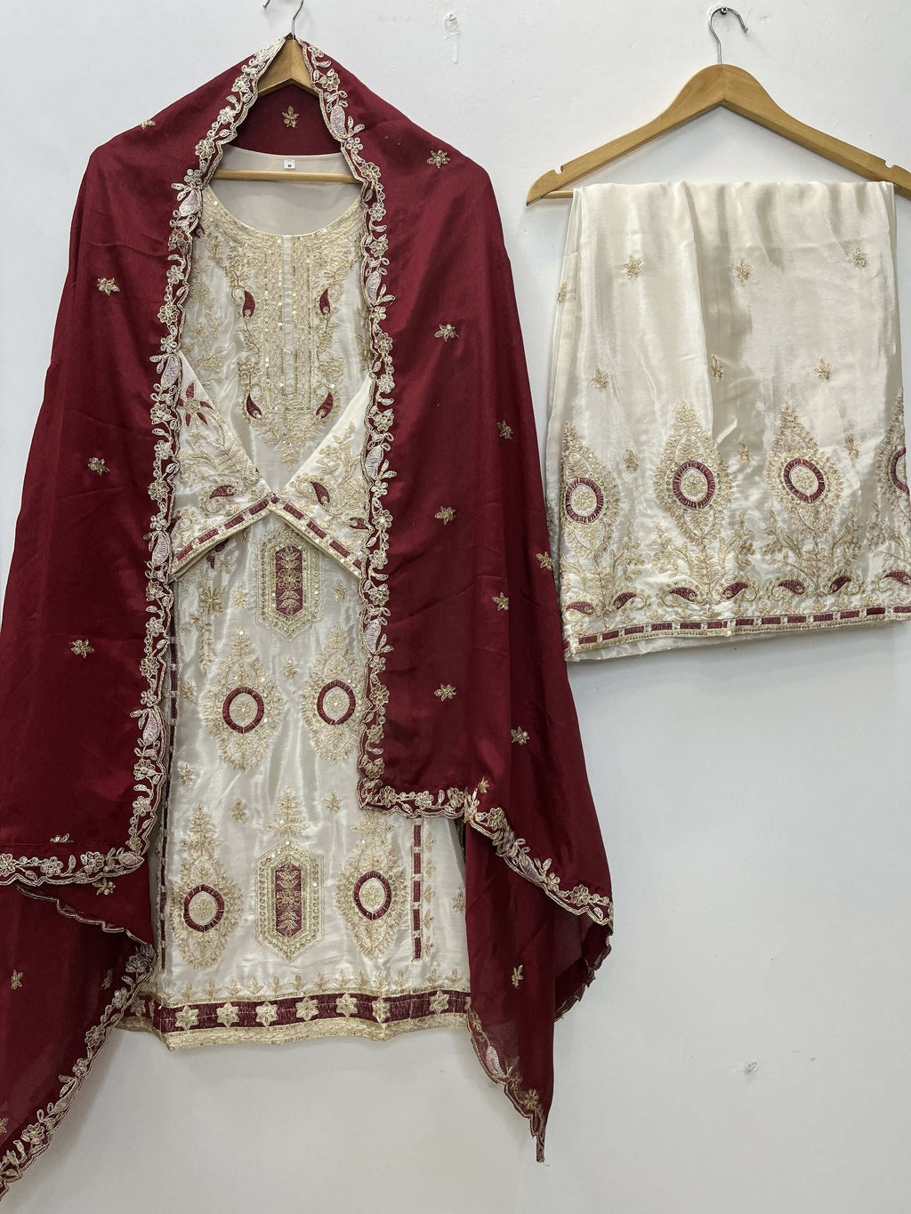 Teeya Creation White Color Chinon Silk Party Wear Trending Palazzo Set - Distacart
