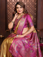 Aastha Fashion Yellow Tissue Silk Weaving Saree - Distacart
