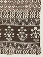 FIORRA Women's Brown Cotton Straight Kurta Pant With Dupatta