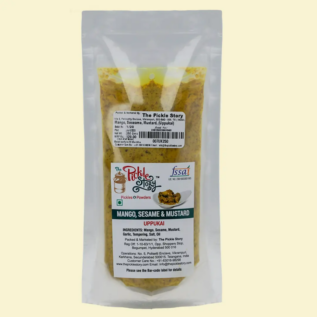 The Pickle Story Mango, Sesame & Mustard (no chilly powder) - Uppukai Pickle