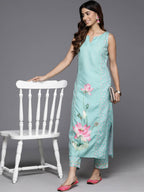 Ahalyaa Women's Traditional wear Kurta Set - Blue