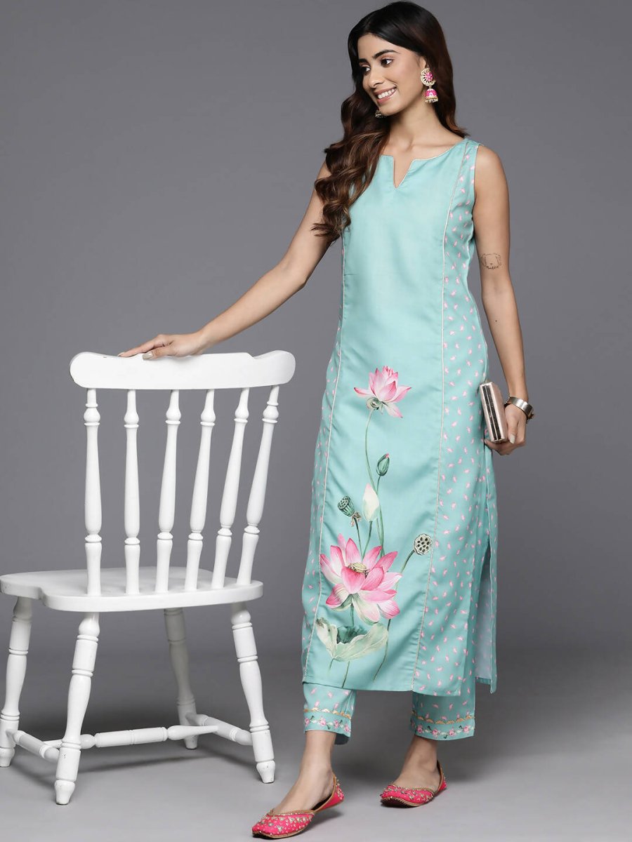 Ahalyaa Women's Traditional wear Kurta Set - Blue