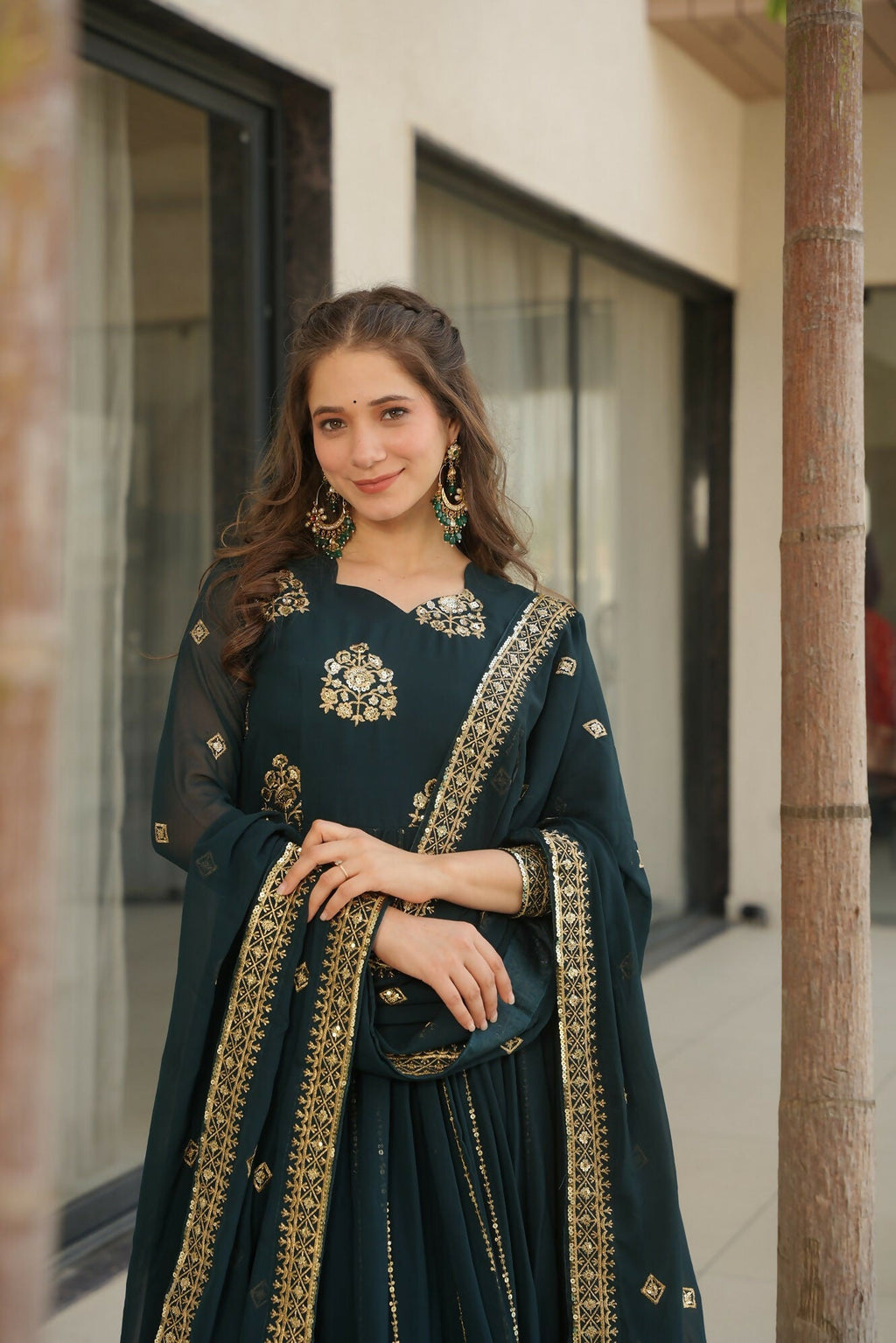 Joban Fashion Rama Georgette Sequence Embroidery Work Kurta Set - Distacart