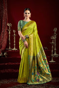 Joban Fashion Mustard Green Paithani Silk Blend Butti Saree - Distacart