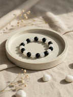 NVR Black & White Beaded Bracelet for Men & Women - Distacart