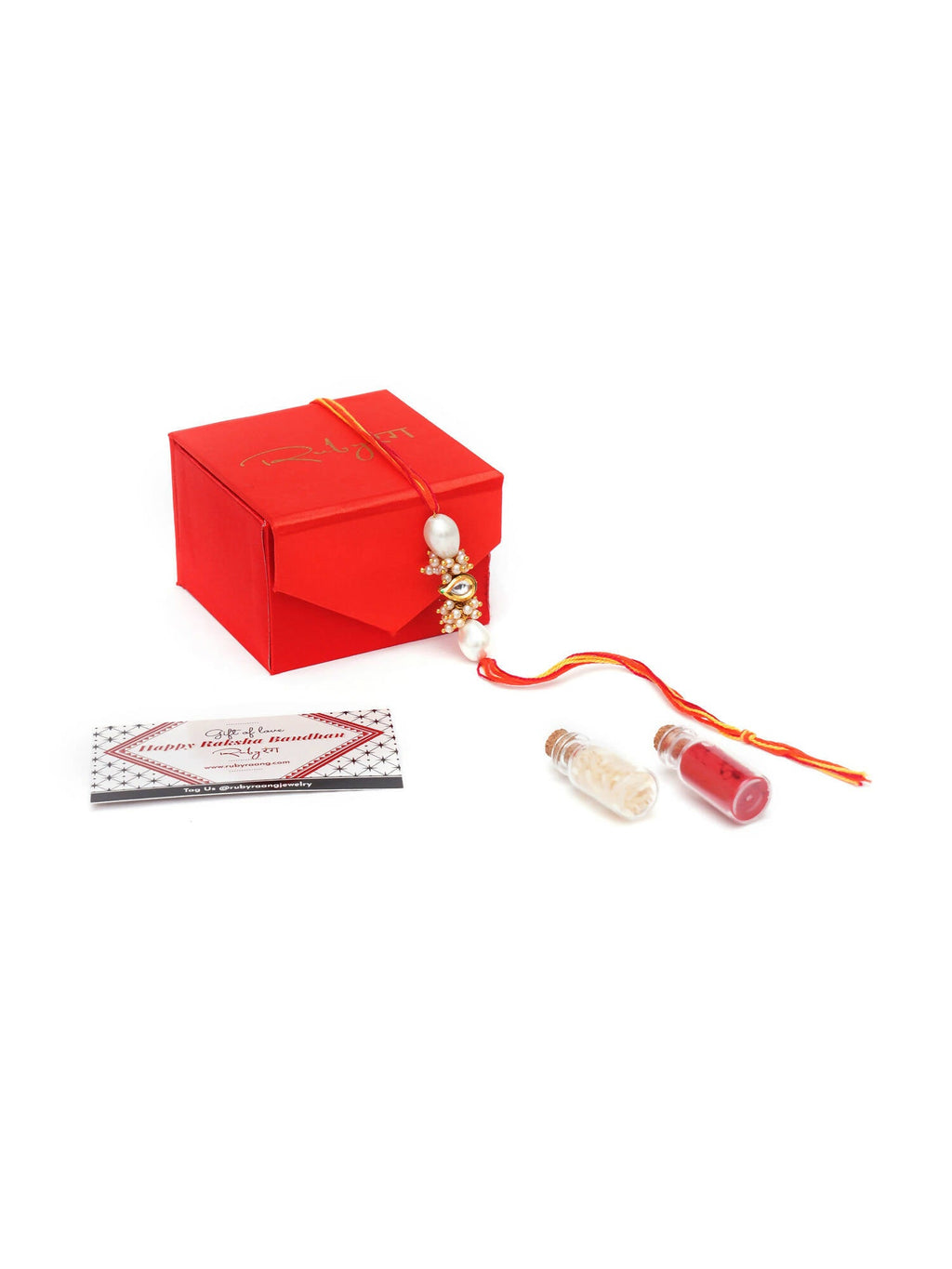 Designer kundan Rakhi - Ruby Raang - Distacart