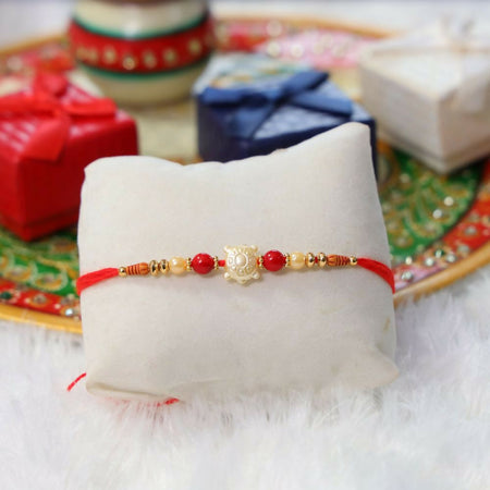 Indianvibez Lucky Tortise Beads Fancy Rakhi
