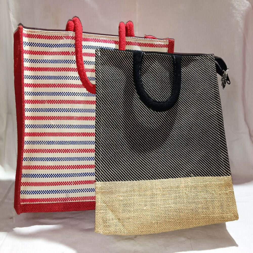 Jute Ladies Fashion Bags Combo - Big & Small