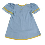 Mhyssa Blue Puff Sleeve A-line Frock