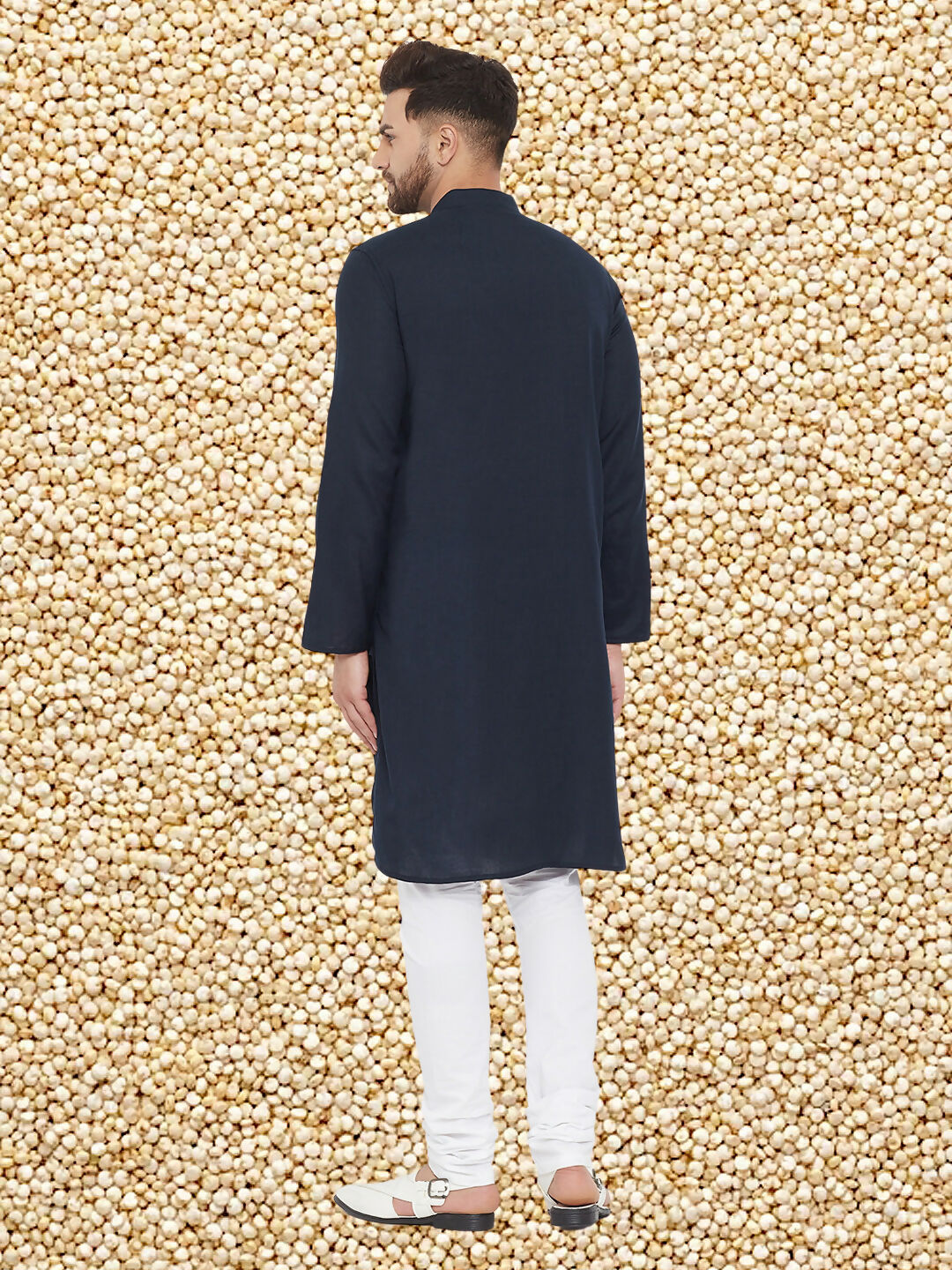 Even Apparels Men's Pure Cotton Navy Kurta