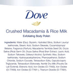 Dove Crushed Macadamia & Rice Milk Moderate Exfoliating Body Scrubating Body Polish Scrub