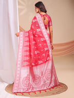 Shree Shyam Fashion Varnika Pink Linen Cotton Saree