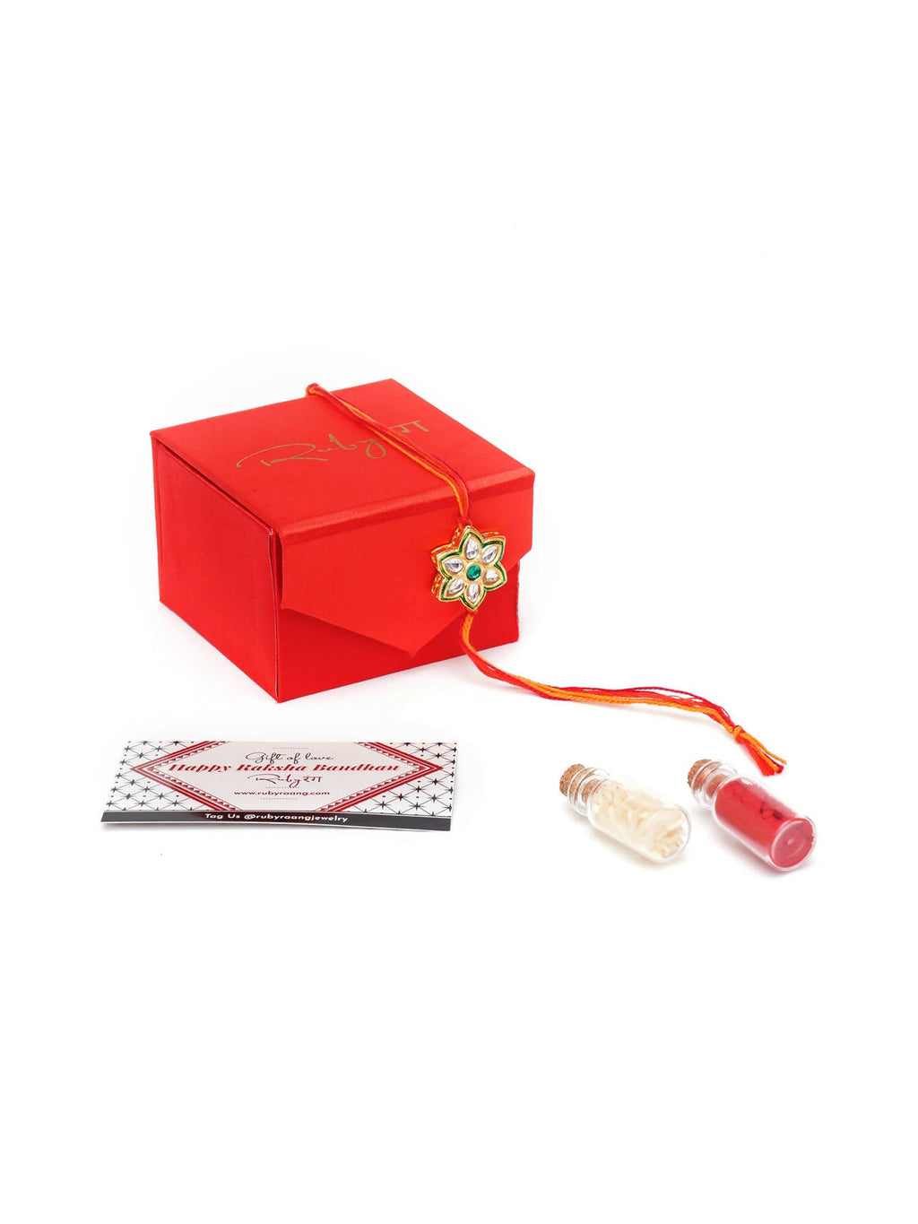 Designer kundan Rakhi - Ruby Raang - Distacart