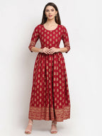 Rudra Bazaar Gold Printed A-Line Kurti - Distacart