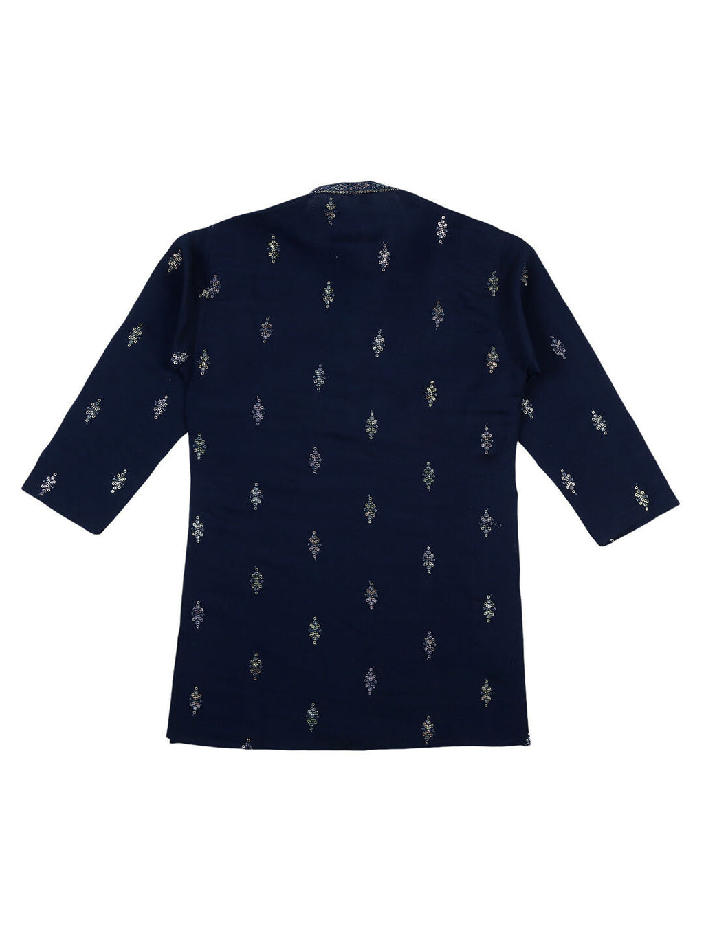 Joban Fashion Kids Island Traditional Ethnic Wear with Silk Sequence Embroidery Kurta and Pyjama Set - Blue - Distacart