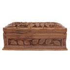 Nizalia Carved Chinar Leaf Handmade Walnut Wood Jewellery Box - Limited Time Offer