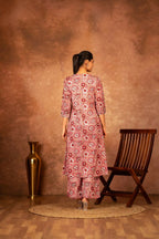 Joban Fashion Pink Hand Block Printed Cotton Suit Set - Distacart
