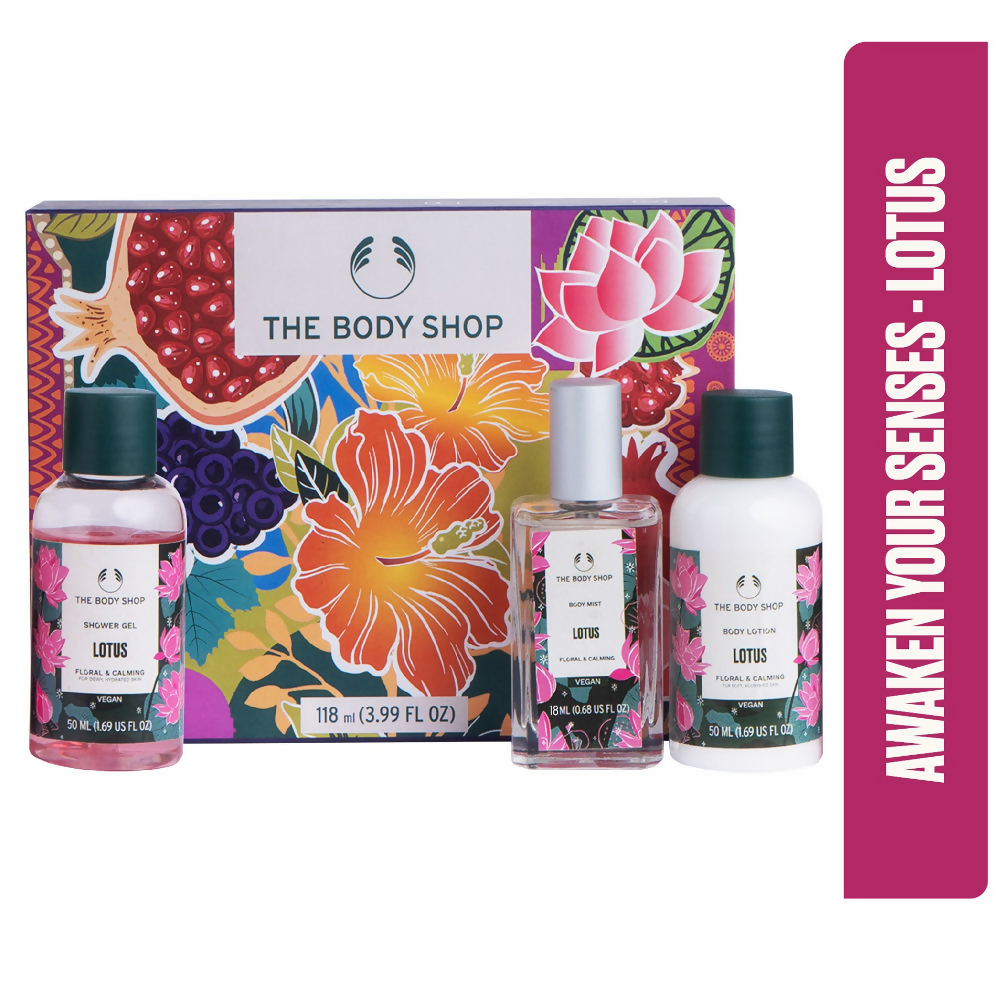 The Body Shop Lotus Shower Gel Body Lotion & Body Mist Gift Set