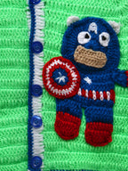 Chutput Kids Green Coloured Solid Pullover with Cartoon Detail