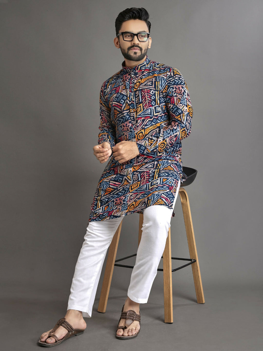 Anaita Multicolor Printed Cotton Straight Kurta