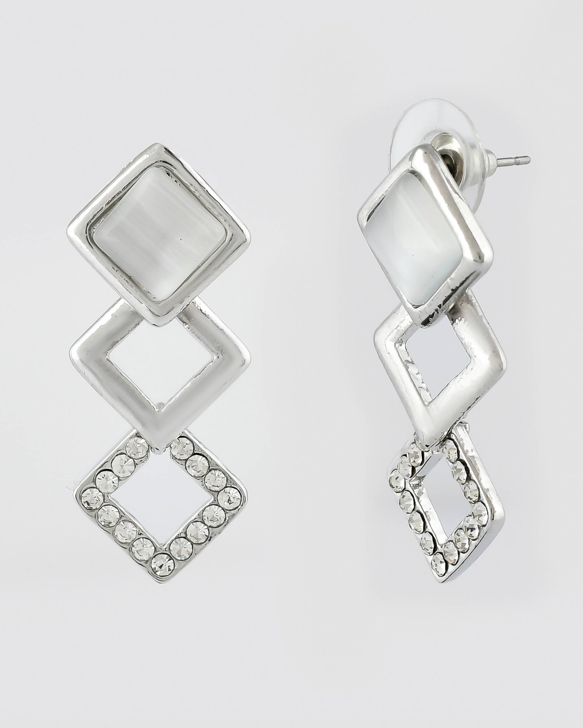 VOJ Stainless Steel Silver Silver Jewellery Set (Pack of 2)