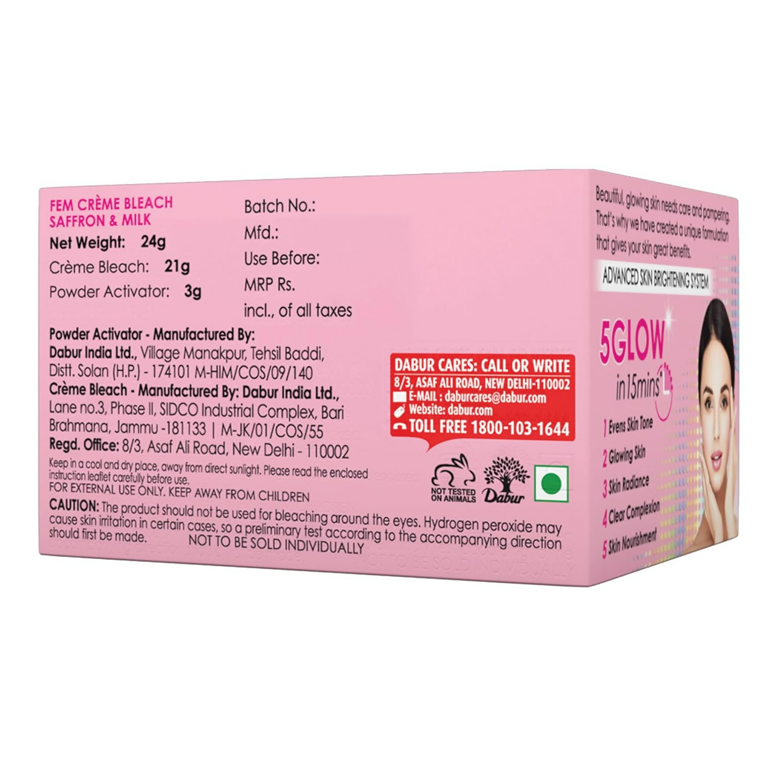 Fem Fairness (Saffron & Milk) Creme Bleach - Distacart